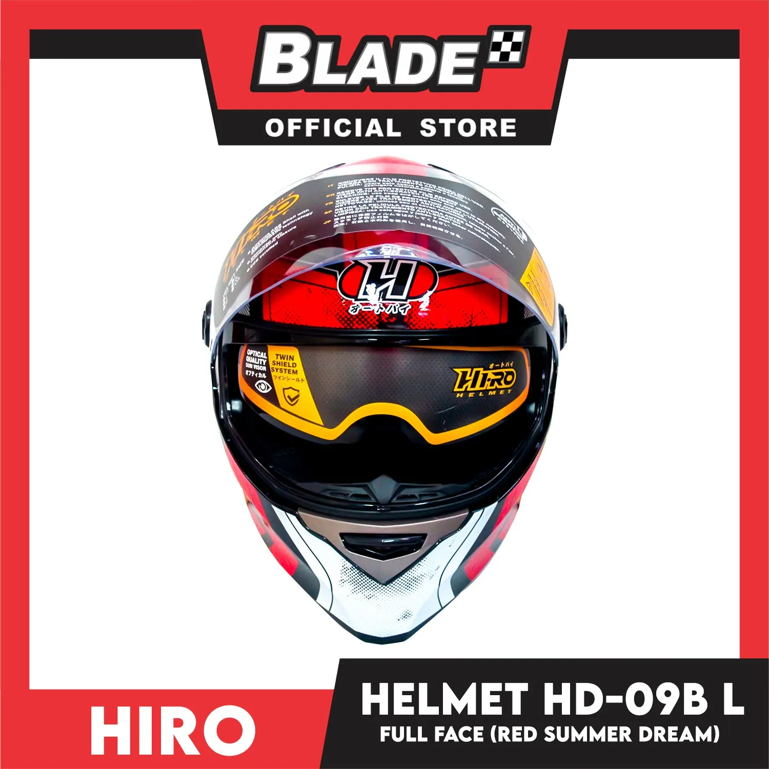 HIRO Helmet HD-09B Red Summer Dream (Full Face) Large