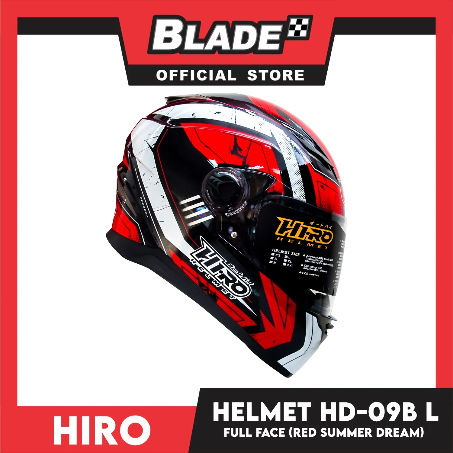 HIRO Helmet HD-09B Red Summer Dream (Full Face) Large