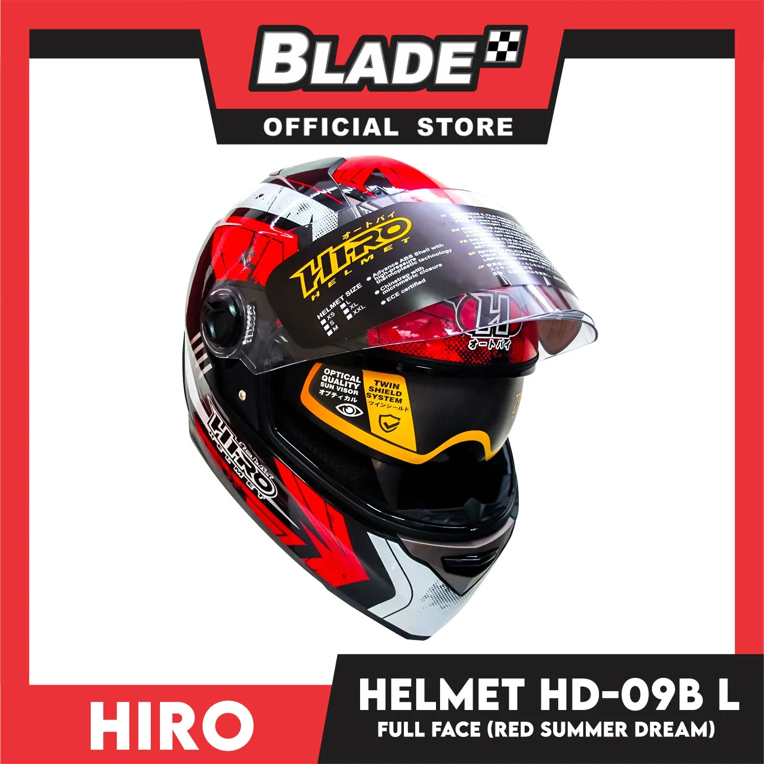 HIRO Helmet HD-09B Red Summer Dream (Full Face) Large