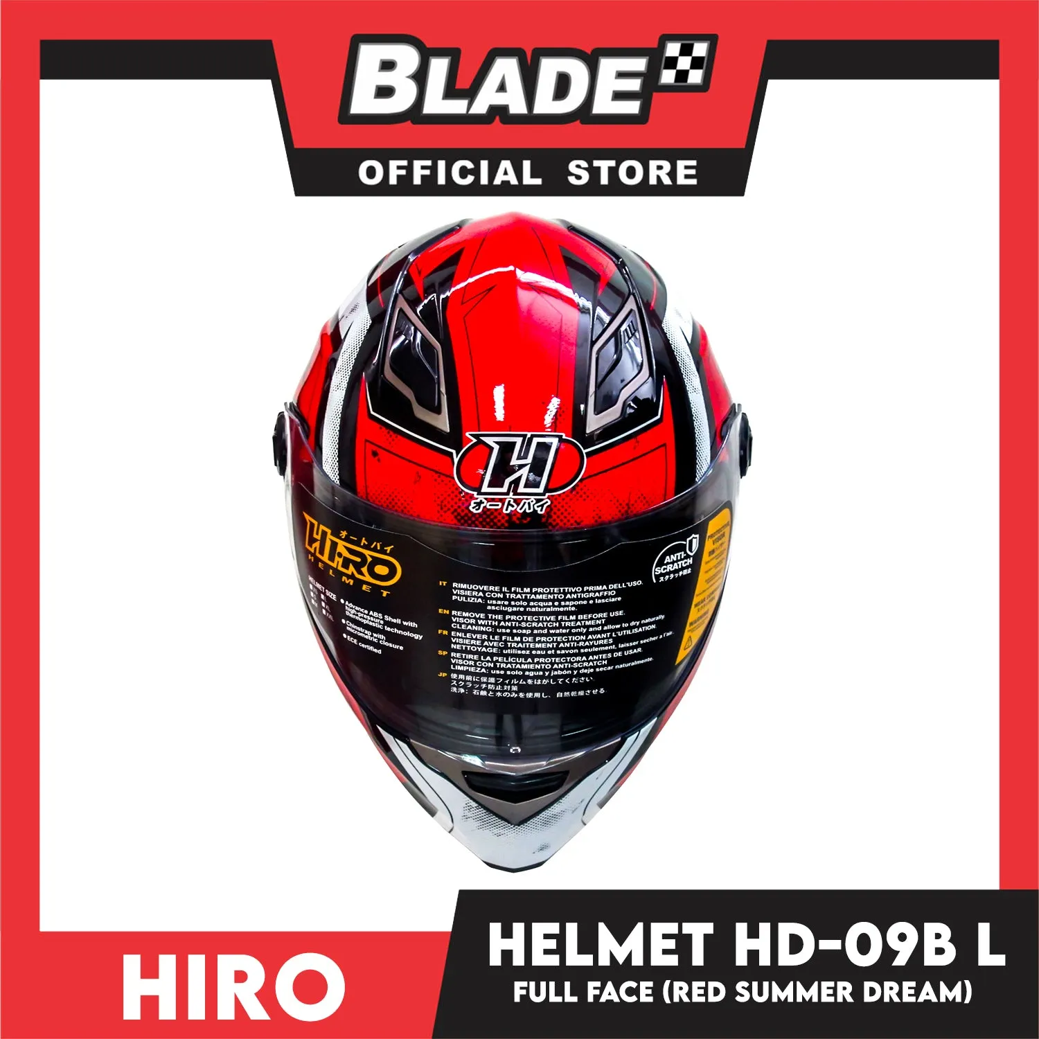HIRO Helmet HD-09B Red Summer Dream (Full Face) Large