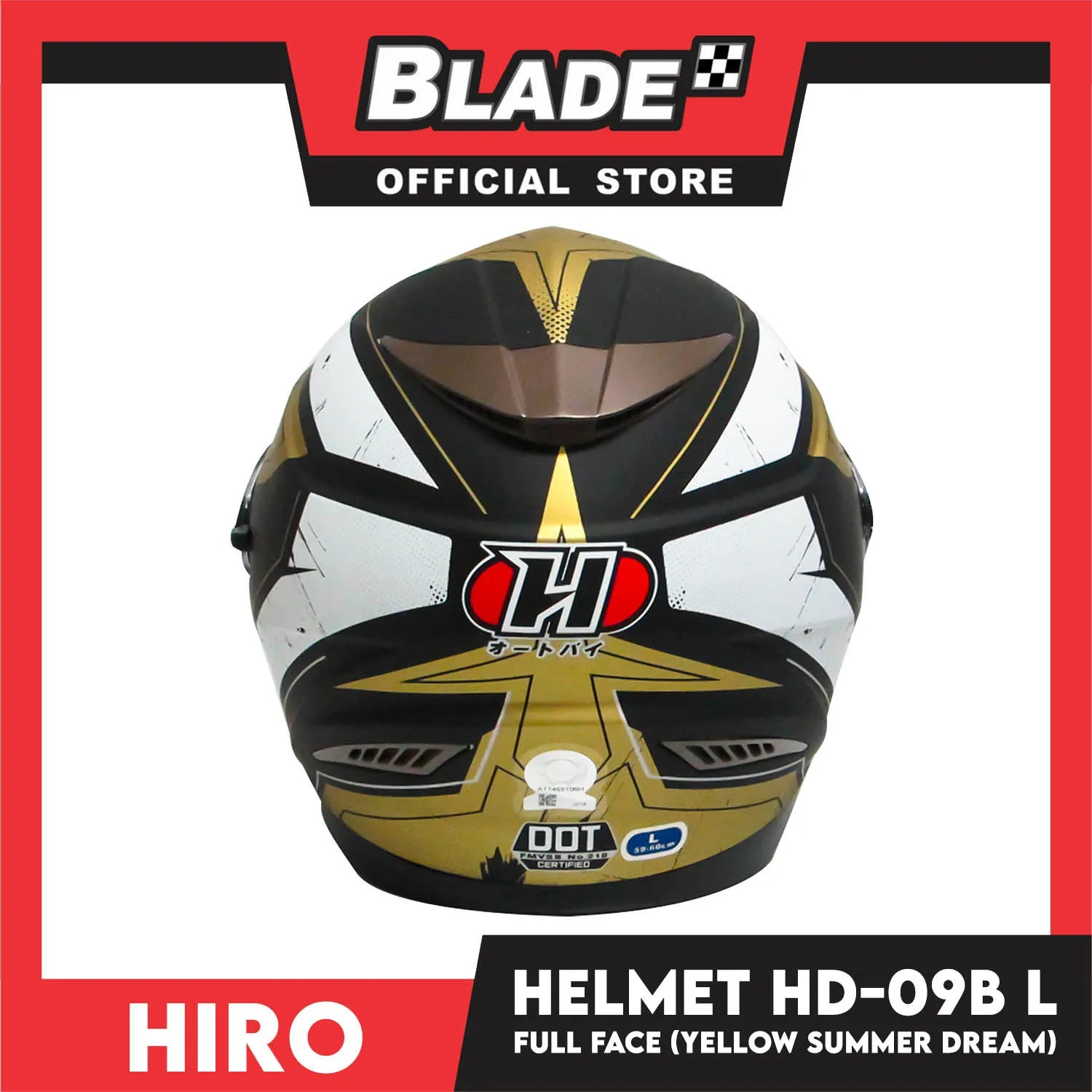 HIRO Helmet HD-09B Yellow Summer Dream (Full Face) Large