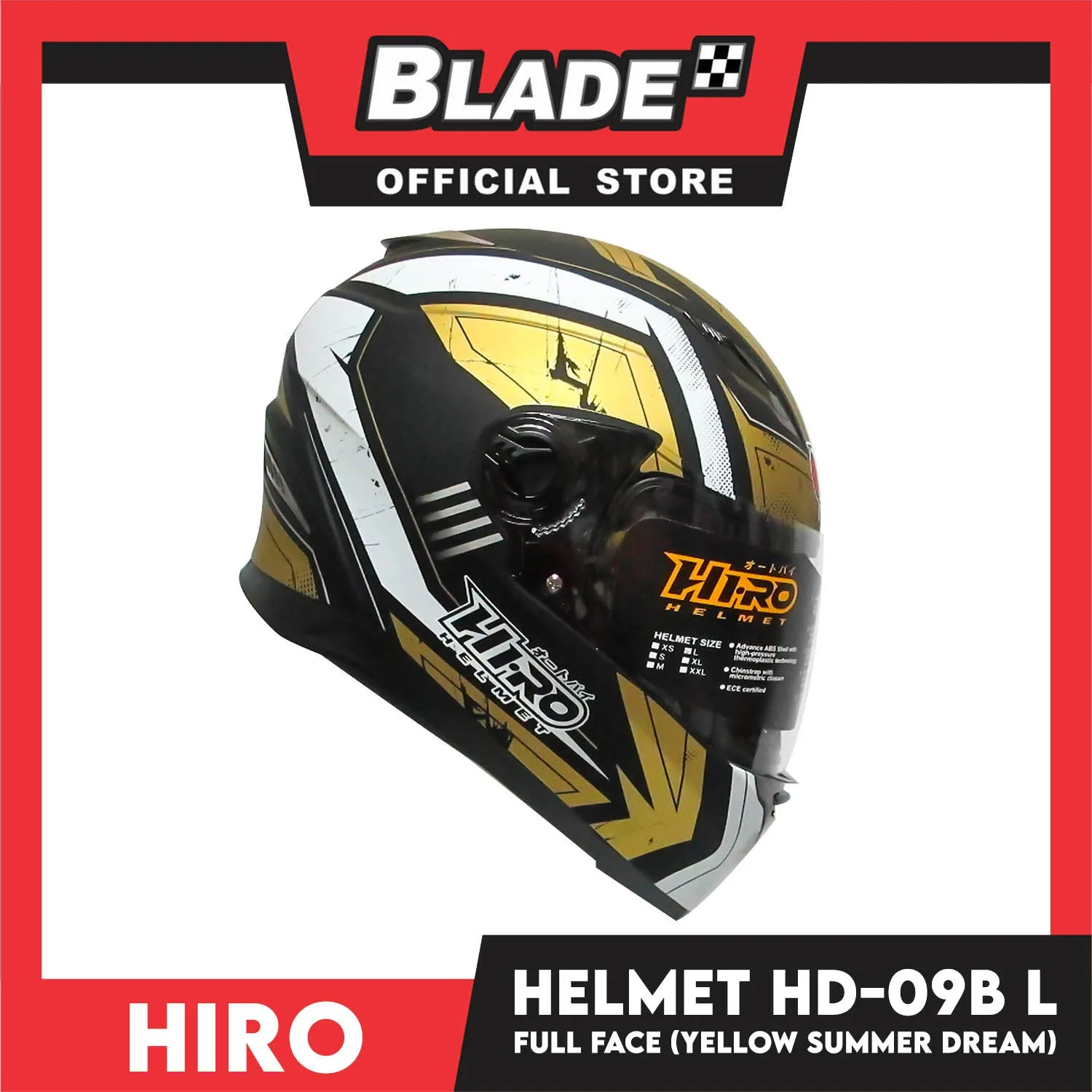 HIRO Helmet HD-09B Yellow Summer Dream (Full Face) Large