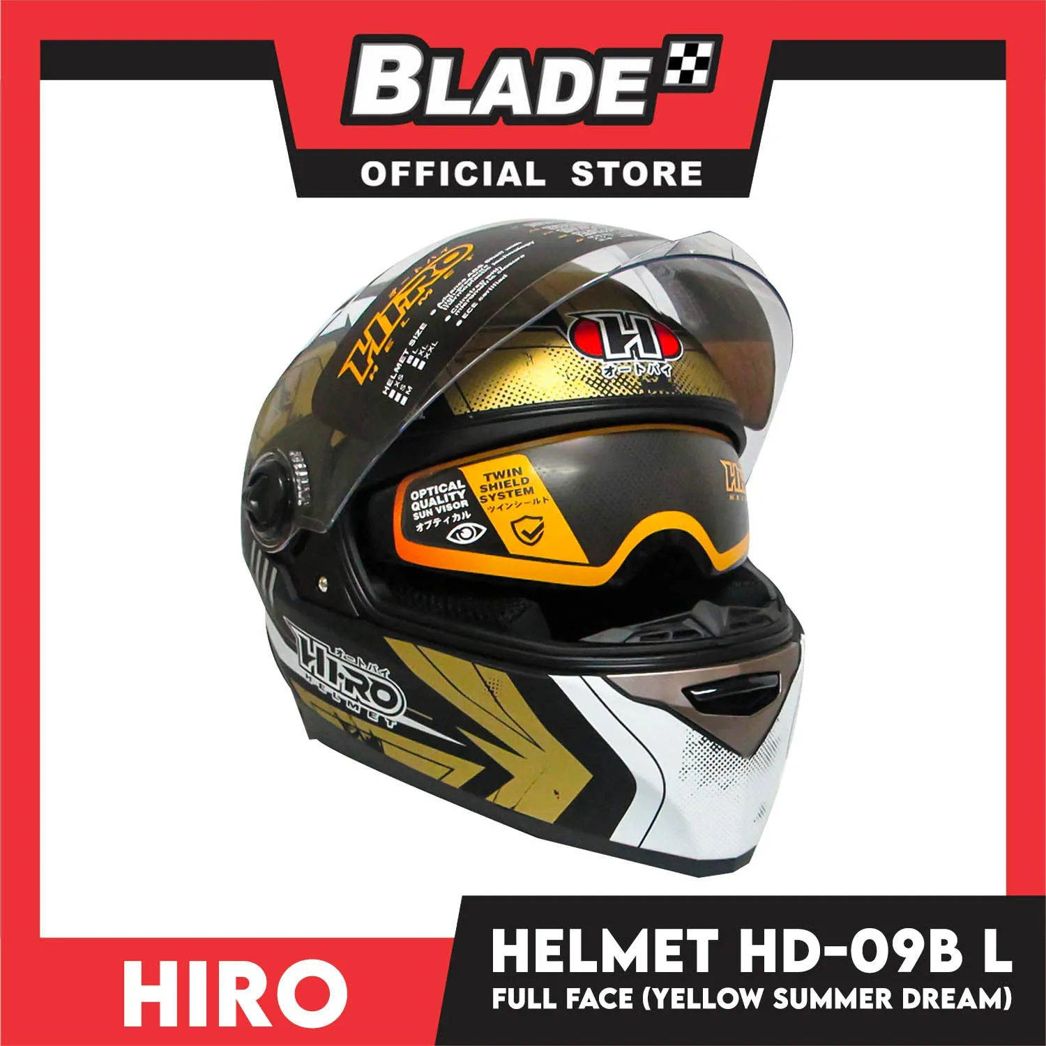 HIRO Helmet HD-09B Yellow Summer Dream (Full Face) Large