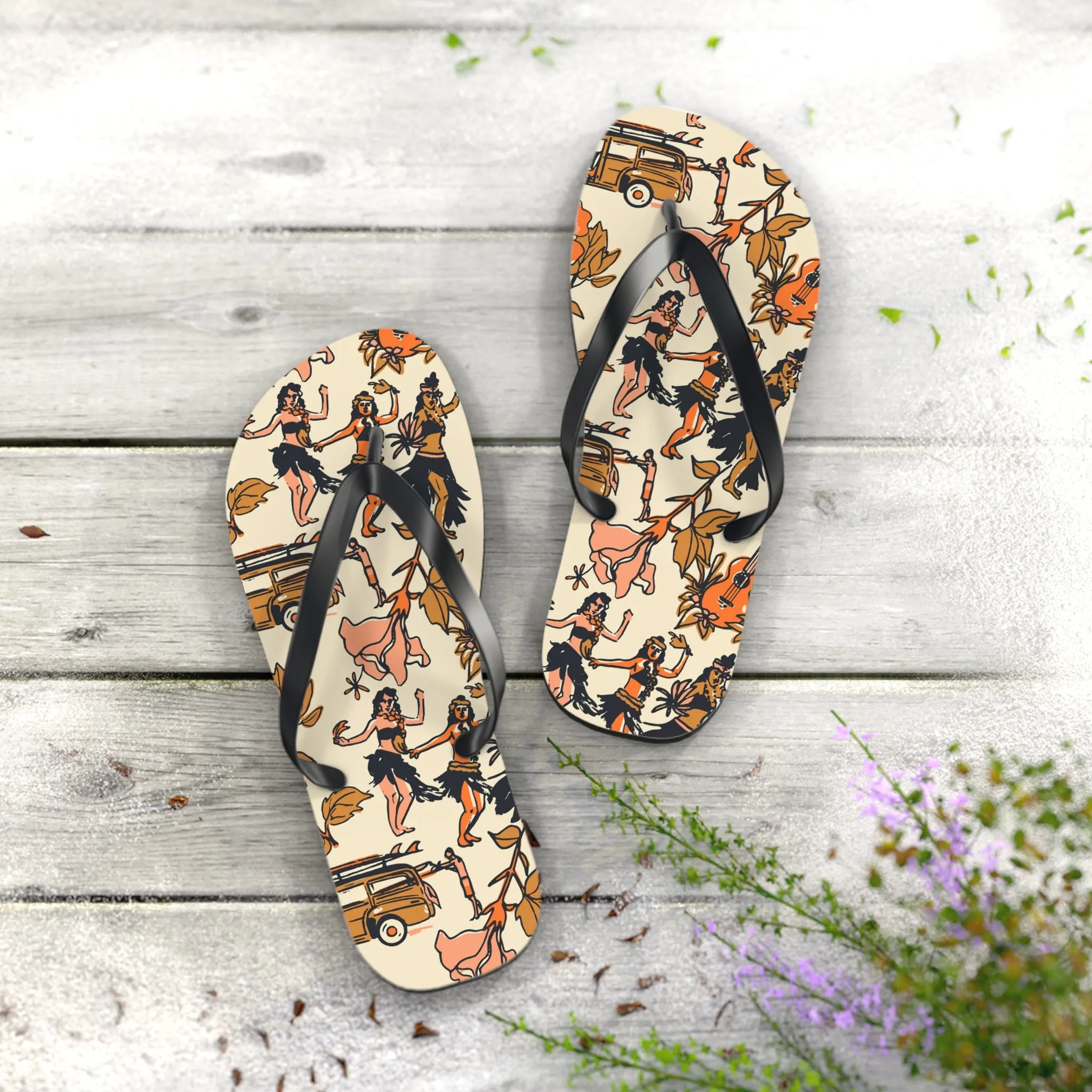 Hula Party Flip Flops