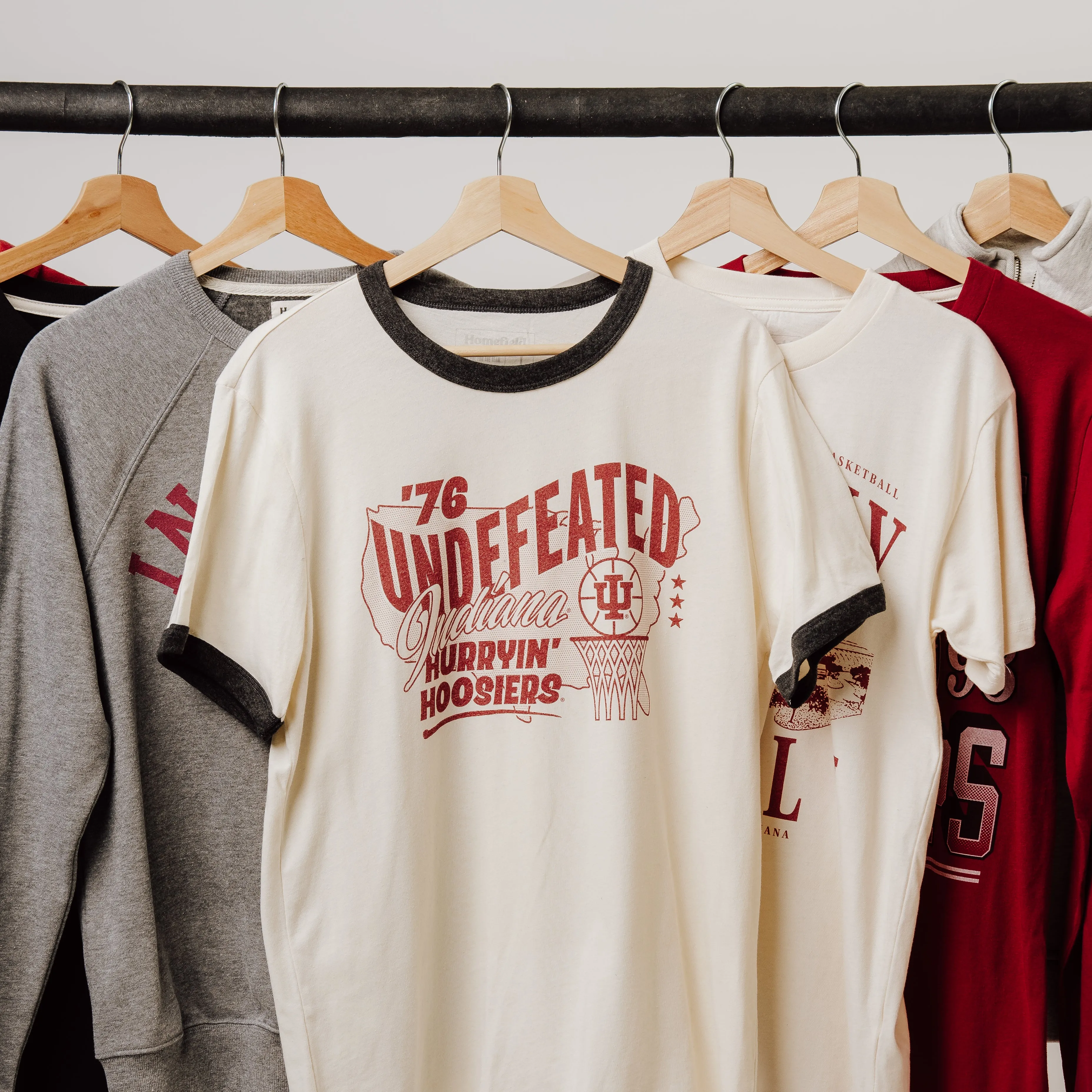 Indiana 1976 Undefeated "Hurryin' Hoosiers" Ringer Tee