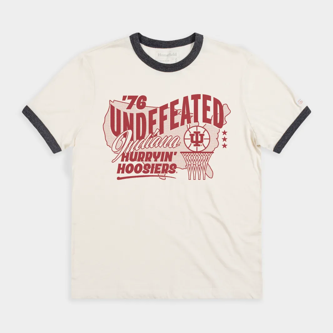 Indiana 1976 Undefeated "Hurryin' Hoosiers" Ringer Tee