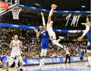 Ja Morant Signed 8x10 Memphis Grizzlies vs Minnesota Timberwolves Photo BAS