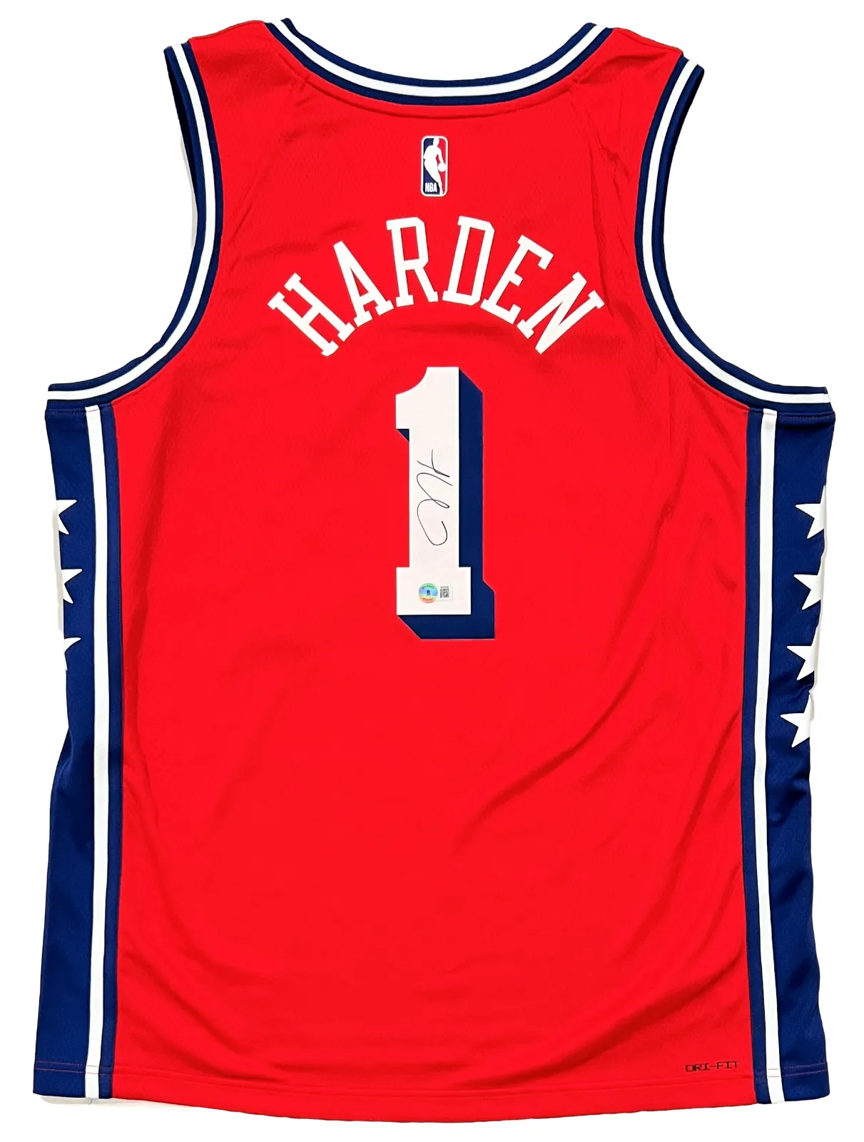 James Harden 76ers Signed Jordan Brand Red Nike Statement Swingman Jersey BAS