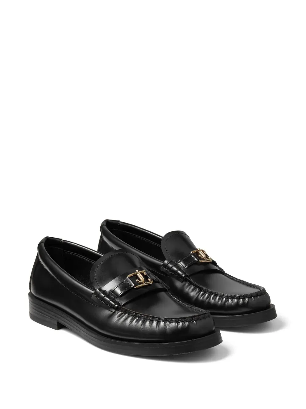 Jimmy Choo Addie logo-plaque leather loafers