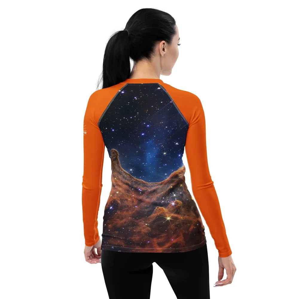 JWST Carina Nebula Fitted/Curvy Rash Guard