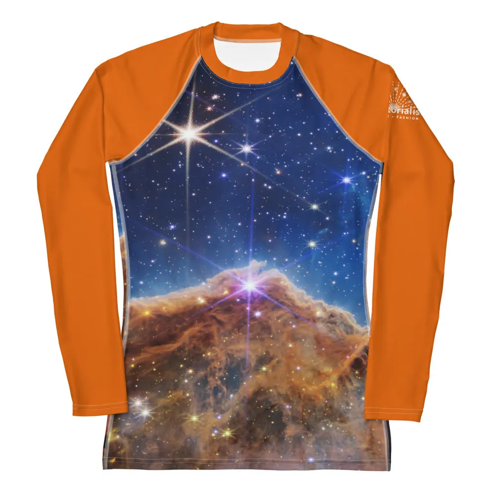 JWST Carina Nebula Fitted/Curvy Rash Guard