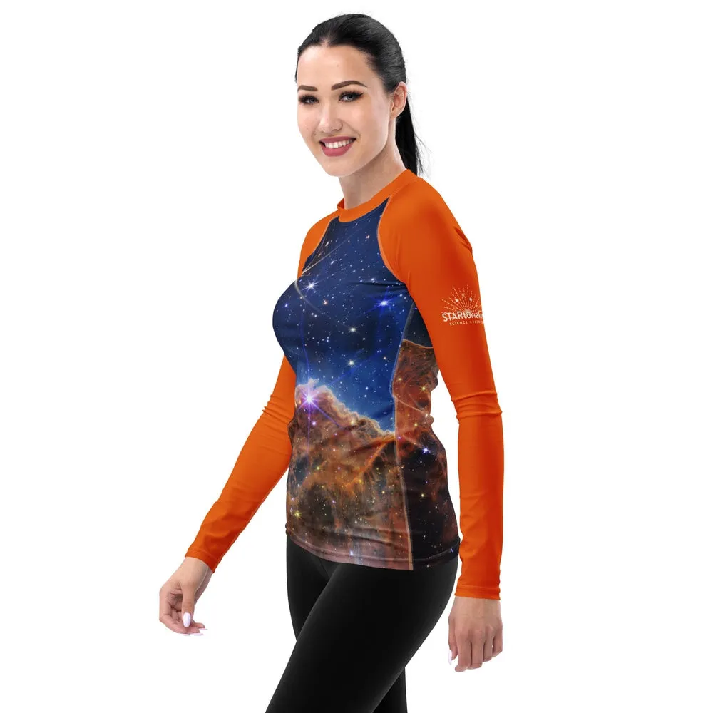 JWST Carina Nebula Fitted/Curvy Rash Guard