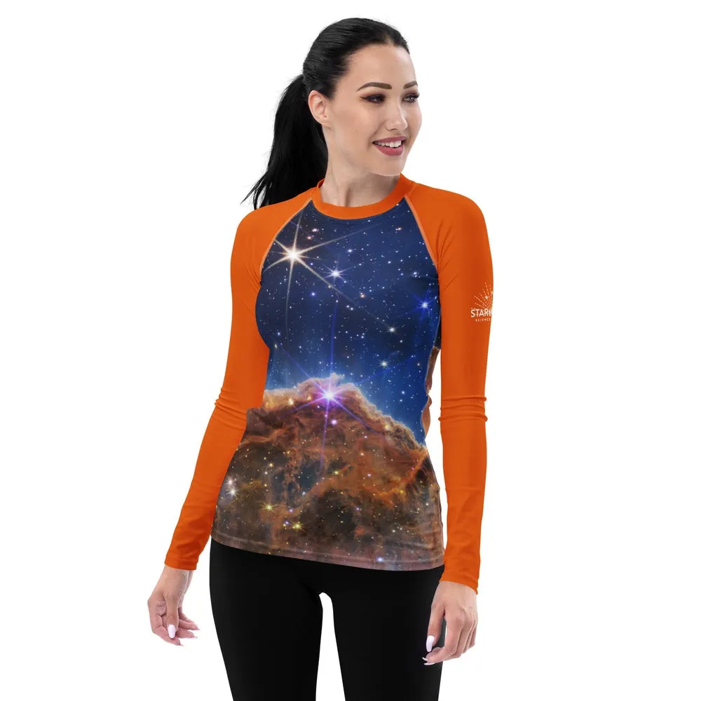 JWST Carina Nebula Fitted/Curvy Rash Guard