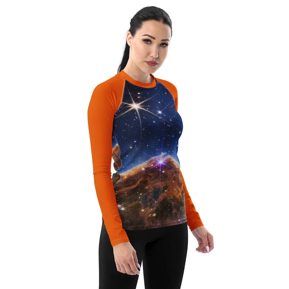 JWST Carina Nebula Fitted/Curvy Rash Guard