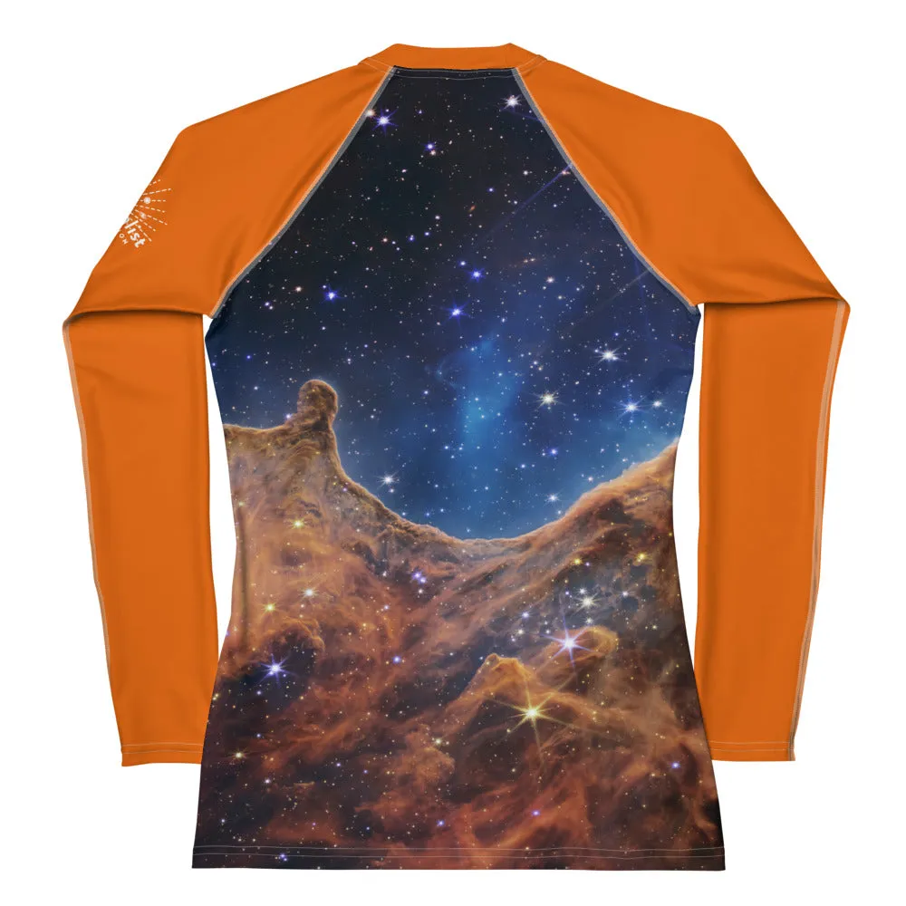 JWST Carina Nebula Fitted/Curvy Rash Guard