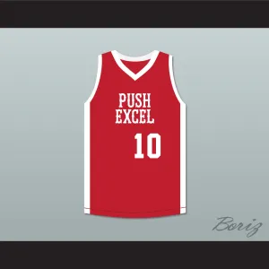 Kenny Patterson 10 Push Excel Pro Basketball Classic Red Basketball Jersey 1985 Charity Event