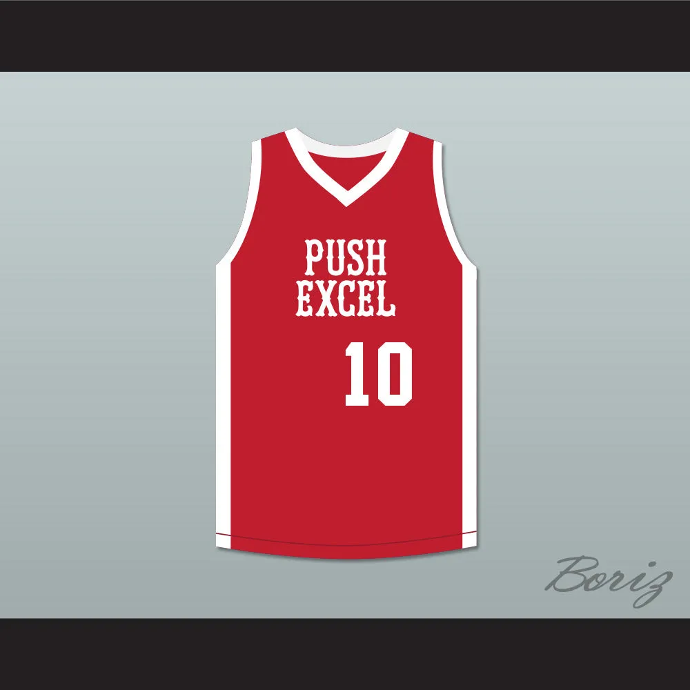 Kenny Patterson 10 Push Excel Pro Basketball Classic Red Basketball Jersey 1985 Charity Event