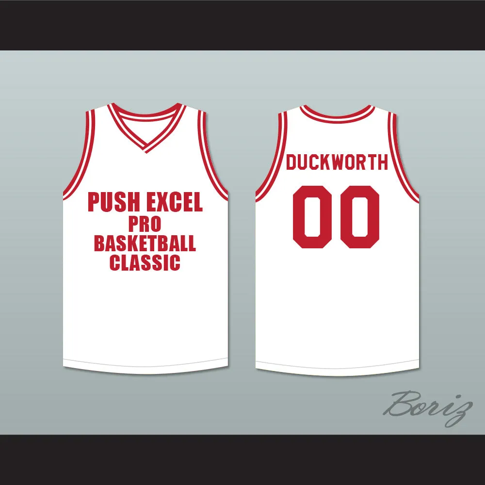 Kevin Duckworth 00 Push Excel Pro Basketball Classic White Basketball Jersey 1988 Charity Event