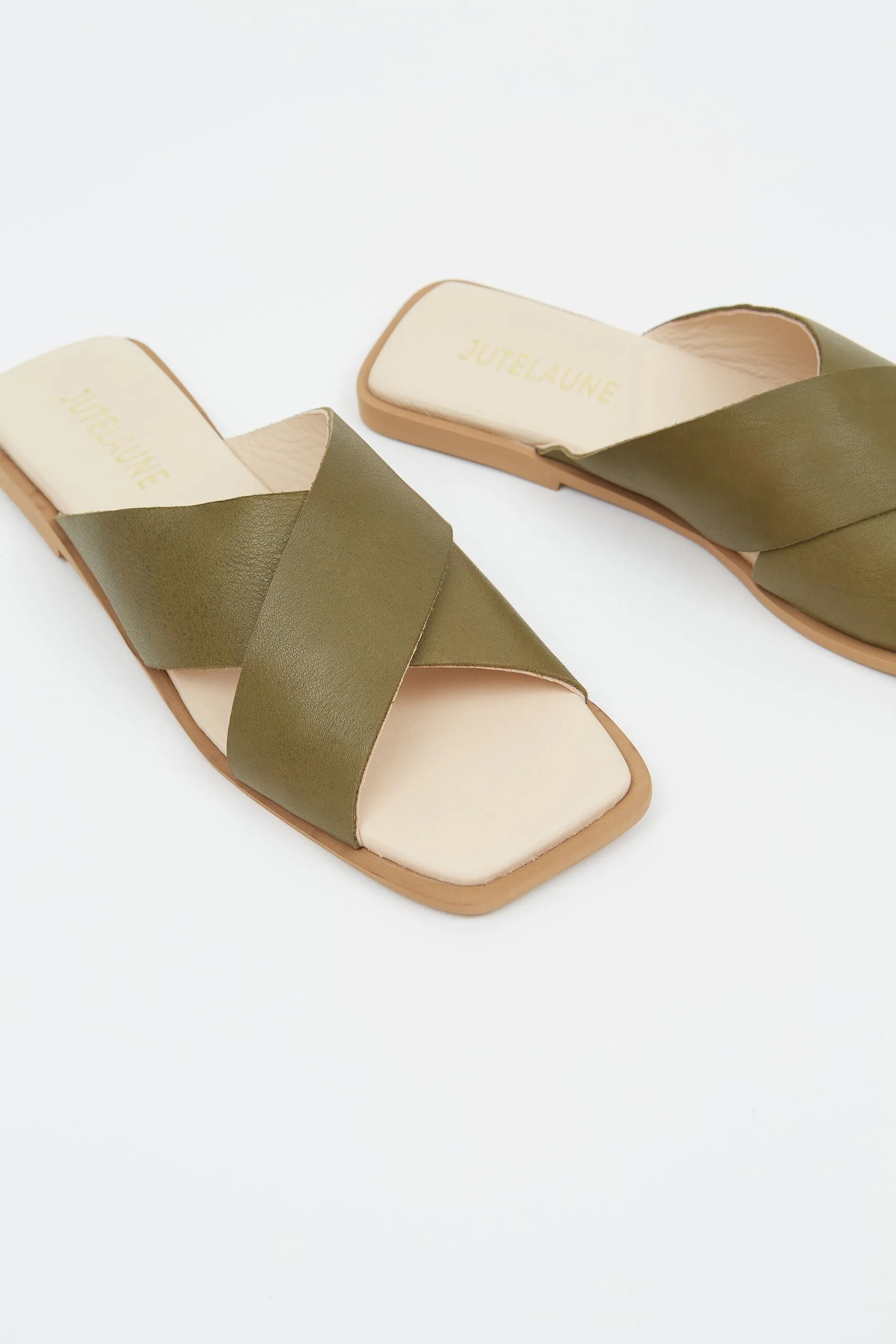 Khaki Crossed Sandals