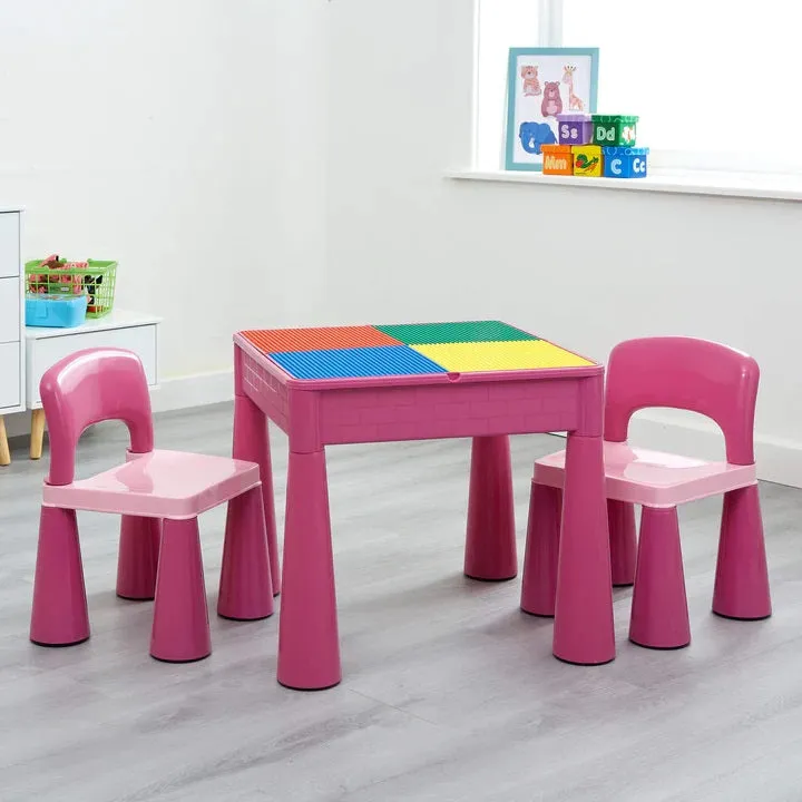 Kids Trumpet Legs 5-in-1 Activity Table and 2 Chairs Set