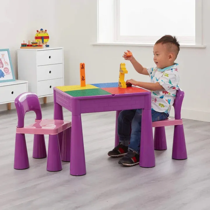 Kids Trumpet Legs 5-in-1 Activity Table and 2 Chairs Set