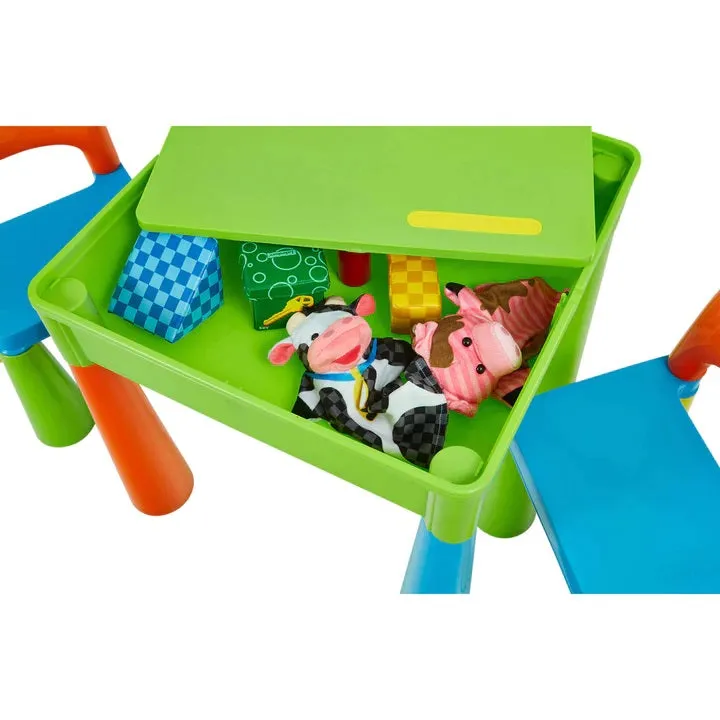 Kids Trumpet Legs 5-in-1 Activity Table and 2 Chairs Set