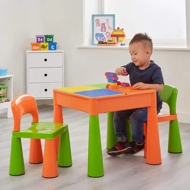 Kids Trumpet Legs 5-in-1 Activity Table and 2 Chairs Set