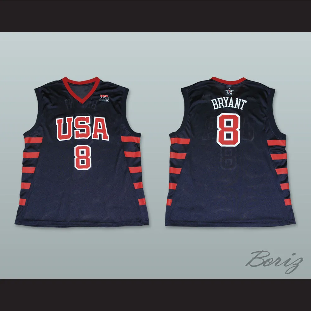 Kobe Bryant 8 Team USA Dark Blue Basketball Jersey