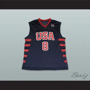 Kobe Bryant 8 Team USA Dark Blue Basketball Jersey