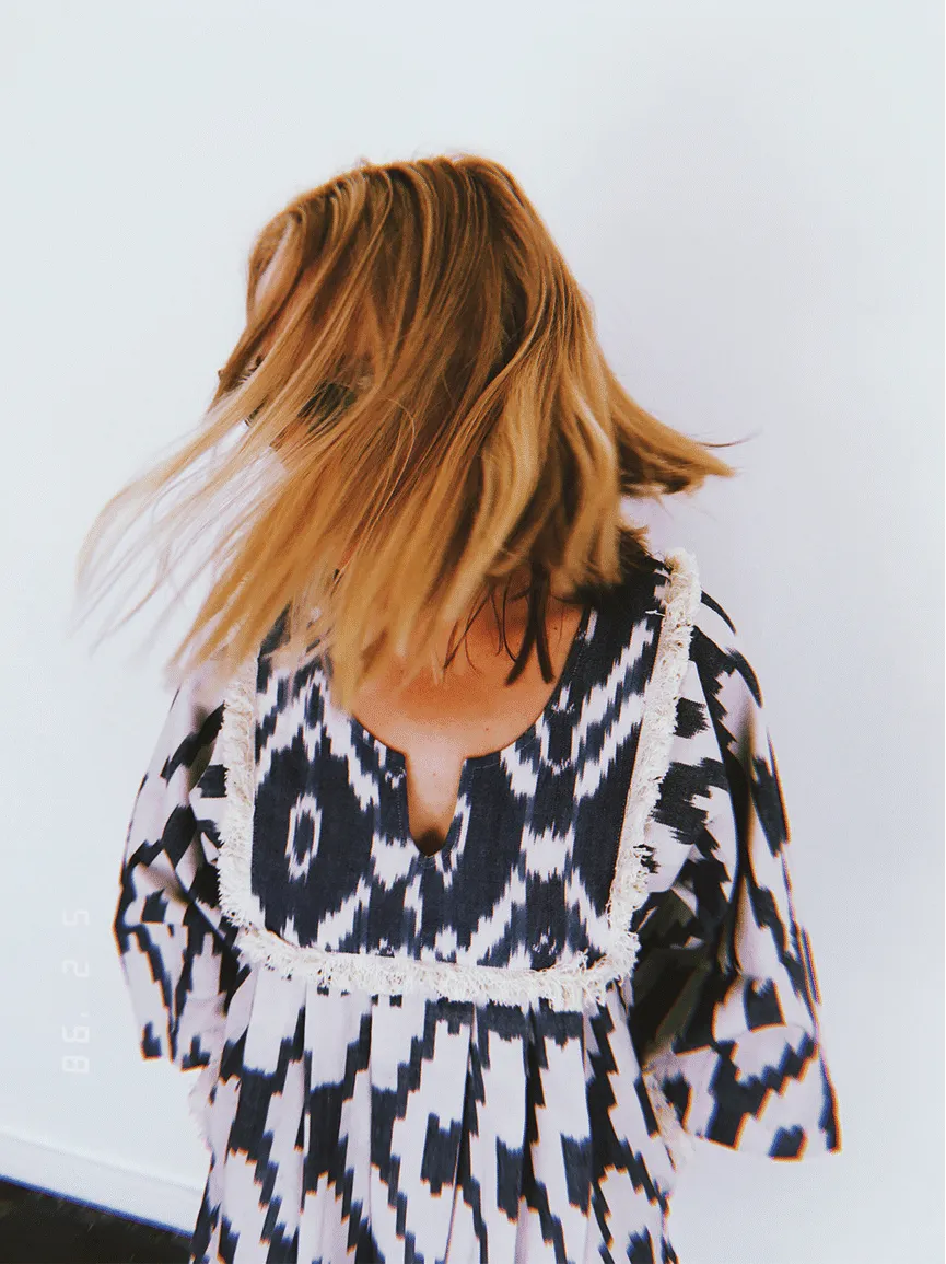 Kosmic Blues Mini Kaftan Dress