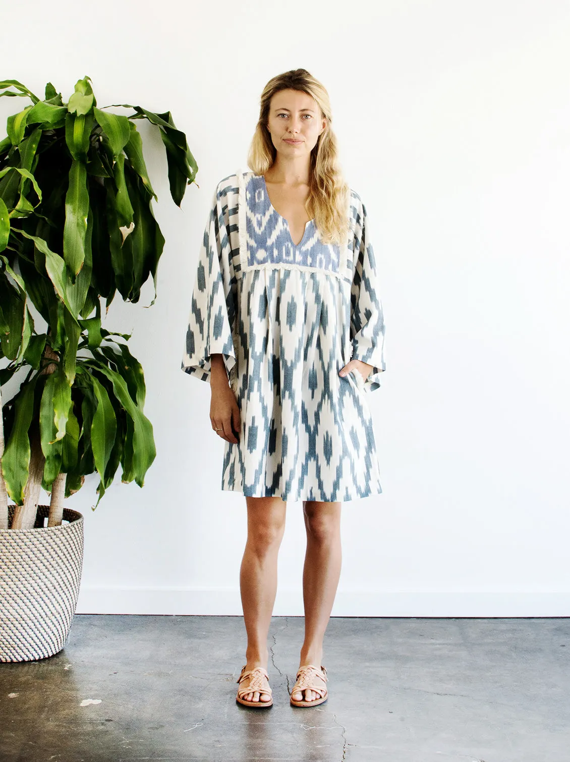 Kosmic Blues Mini Kaftan Dress