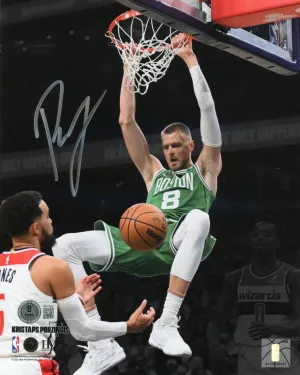 Kristaps Porzingis Boston Celtics Signed Dunk Spotlight 8x10 Photo BAS