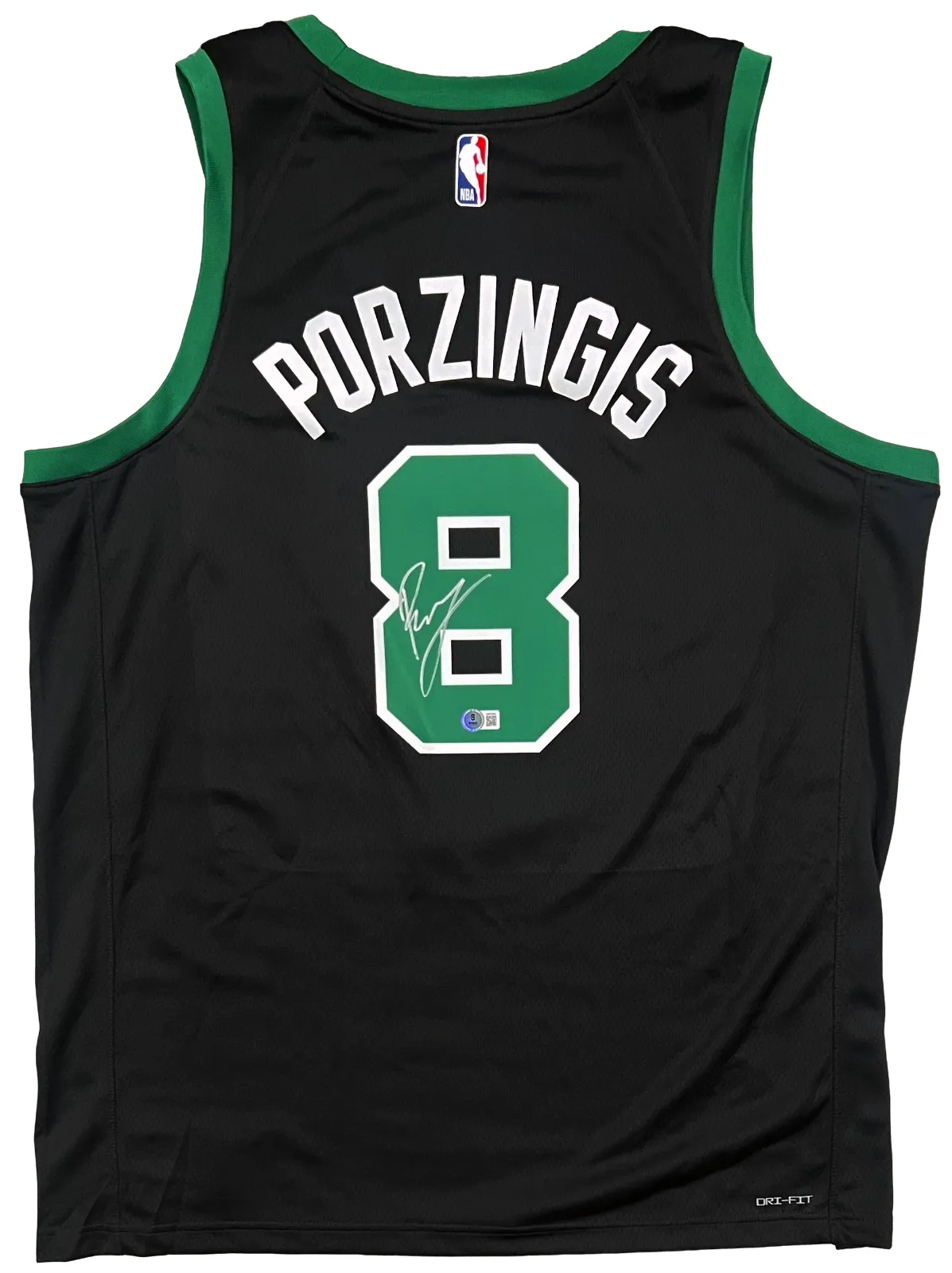 Kristaps Porzingis Boston Celtics Signed Jordan Brand Black Swingman Jersey BAS