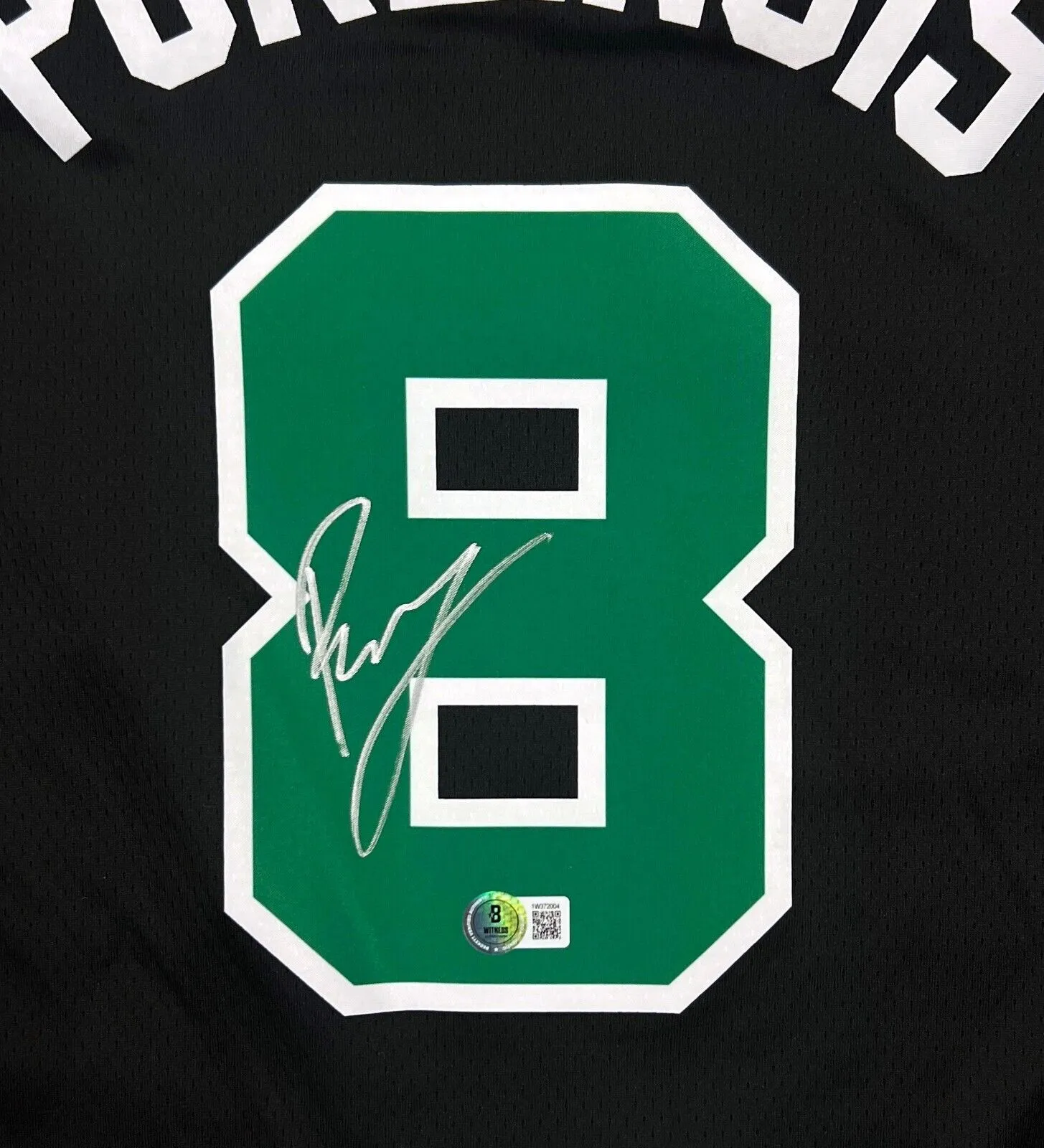 Kristaps Porzingis Boston Celtics Signed Jordan Brand Black Swingman Jersey BAS
