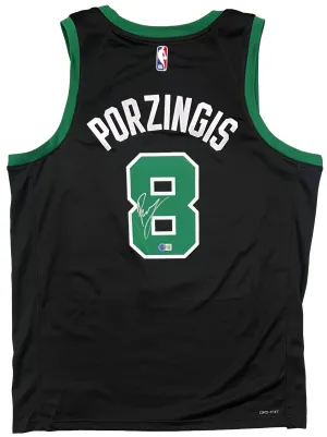 Kristaps Porzingis Boston Celtics Signed Jordan Brand Black Swingman Jersey BAS