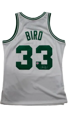 Larry Bird Boston Celtics Signed Authentic Mitchell & Ness White Jersey Holo COA