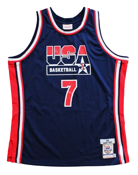 Larry Bird Celtics Signed Authentic Mitchell & Ness Dream Team USA Jersey JSA
