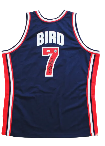 Larry Bird Celtics Signed Authentic Mitchell & Ness Dream Team USA Jersey JSA