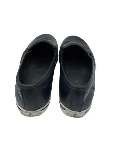 Lauren by Ralph Lauren Black Leather Flat Slip-Ons