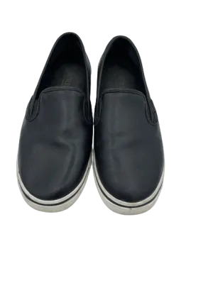 Lauren by Ralph Lauren Black Leather Flat Slip-Ons