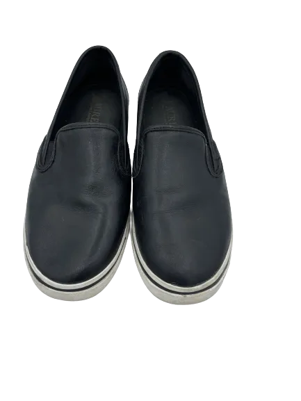 Lauren by Ralph Lauren Black Leather Flat Slip-Ons