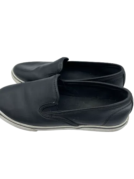 Lauren by Ralph Lauren Black Leather Flat Slip-Ons