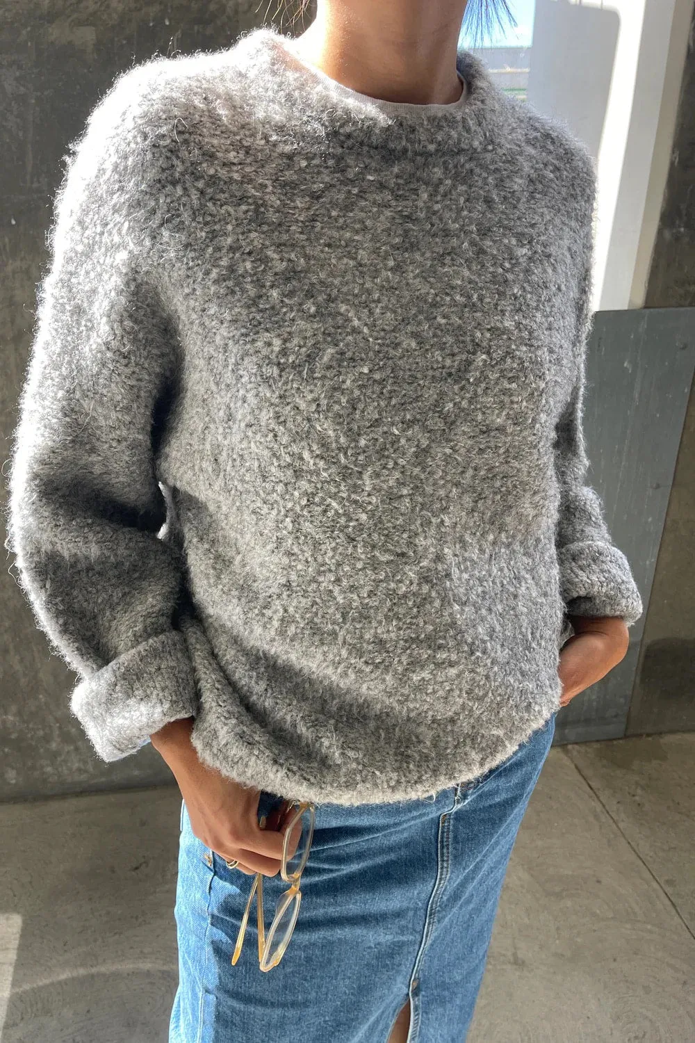 LE BON SHOPPE ENVIE SWEATER - HEATHER GREY