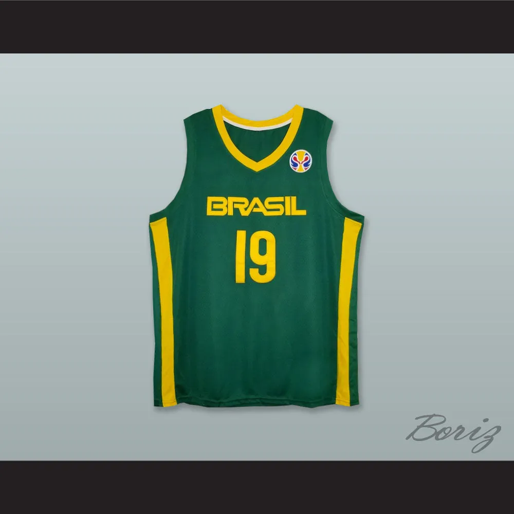 Leandro Barbosa 19 Brasil National Team Green Basketball Jersey
