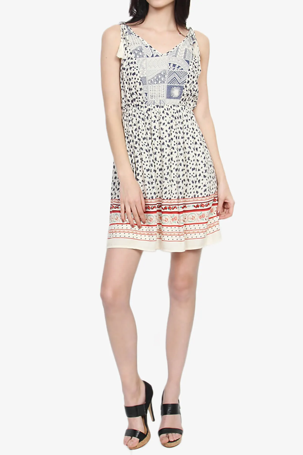 Lily Sleeveless Printed Fit & Flare Dress
