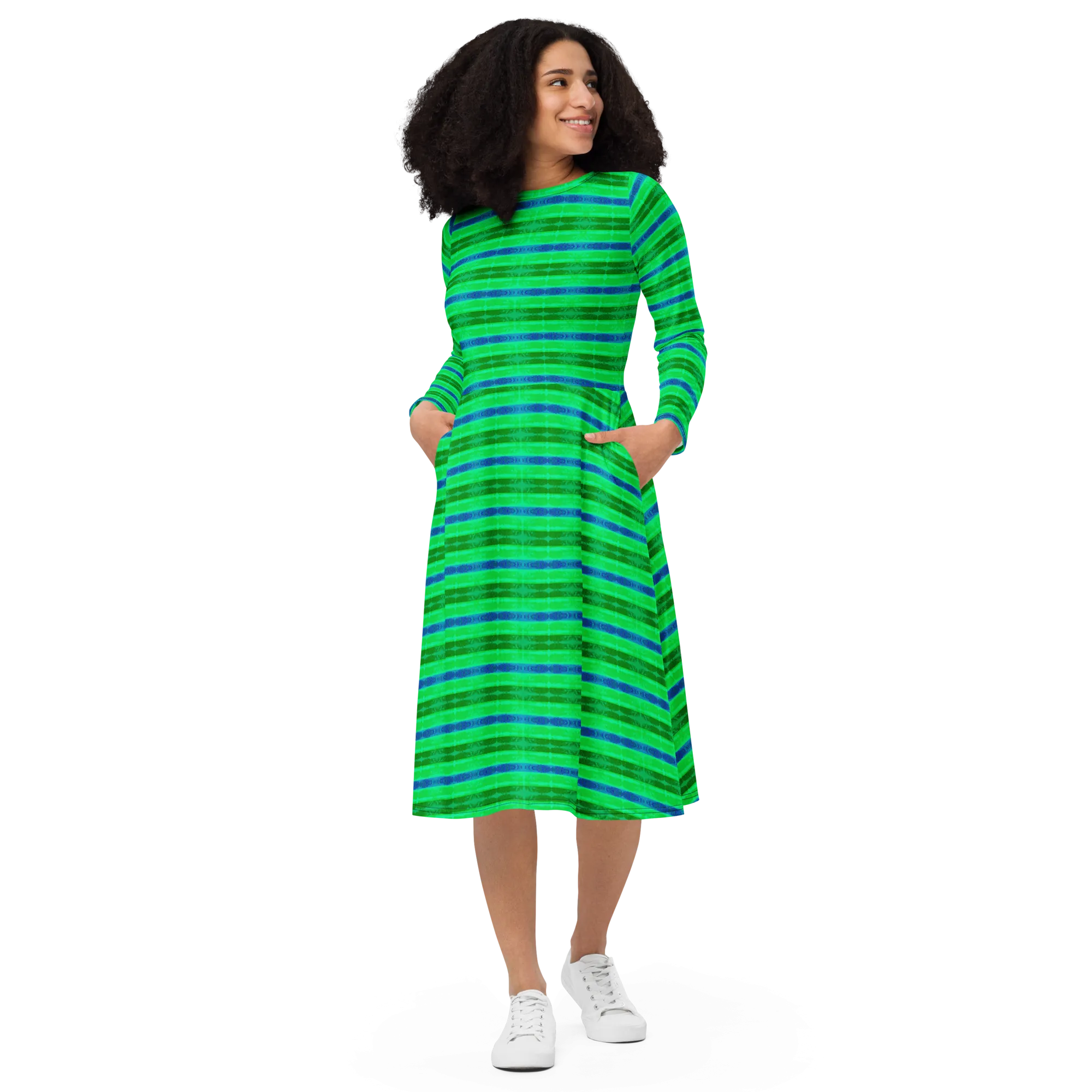 Long Sleeve Midi Dress (Her/Muliebris)(Rind#10 Rind Link Flip) RJSTH@Fabric#10 RJTHS2022 RJS