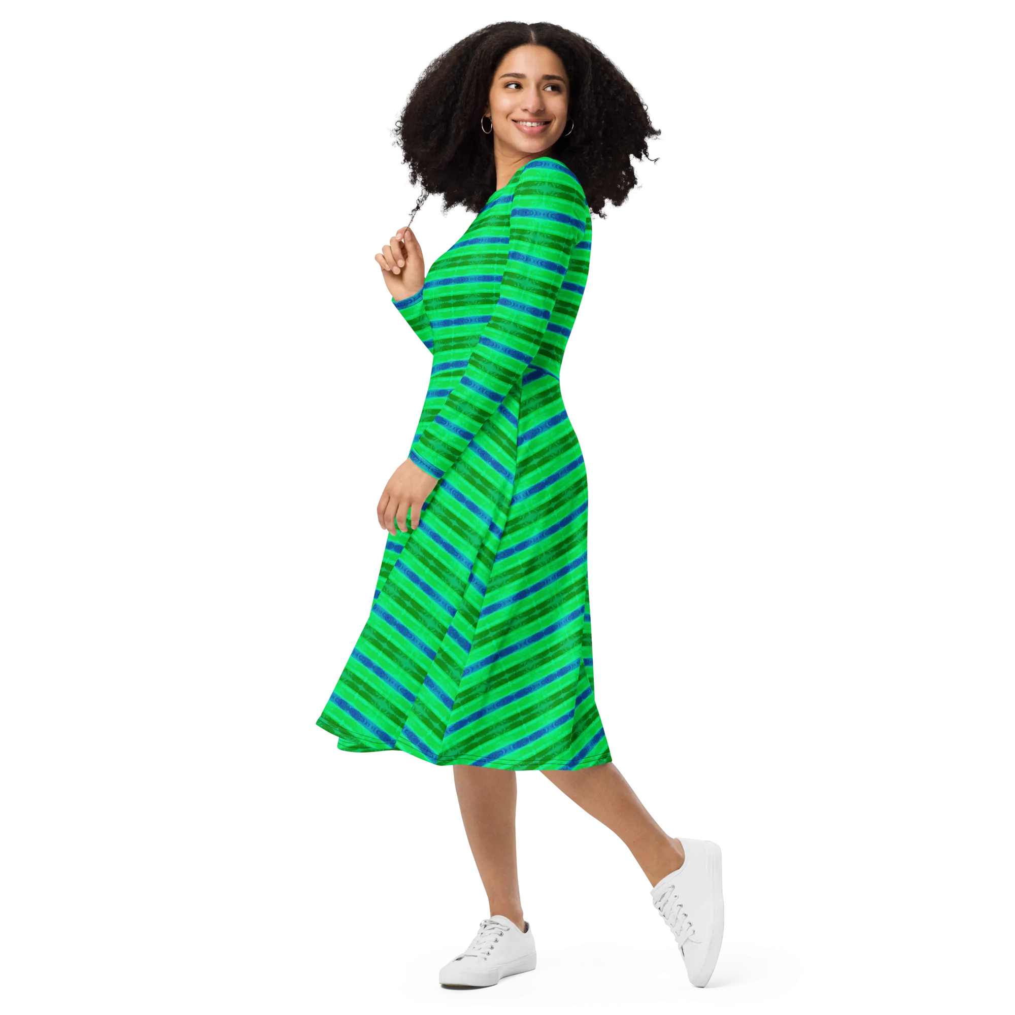 Long Sleeve Midi Dress (Her/Muliebris)(Rind#10 Rind Link Flip) RJSTH@Fabric#10 RJTHS2022 RJS