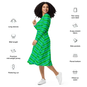 Long Sleeve Midi Dress (Her/Muliebris)(Rind#10 Rind Link Flip) RJSTH@Fabric#10 RJTHS2022 RJS