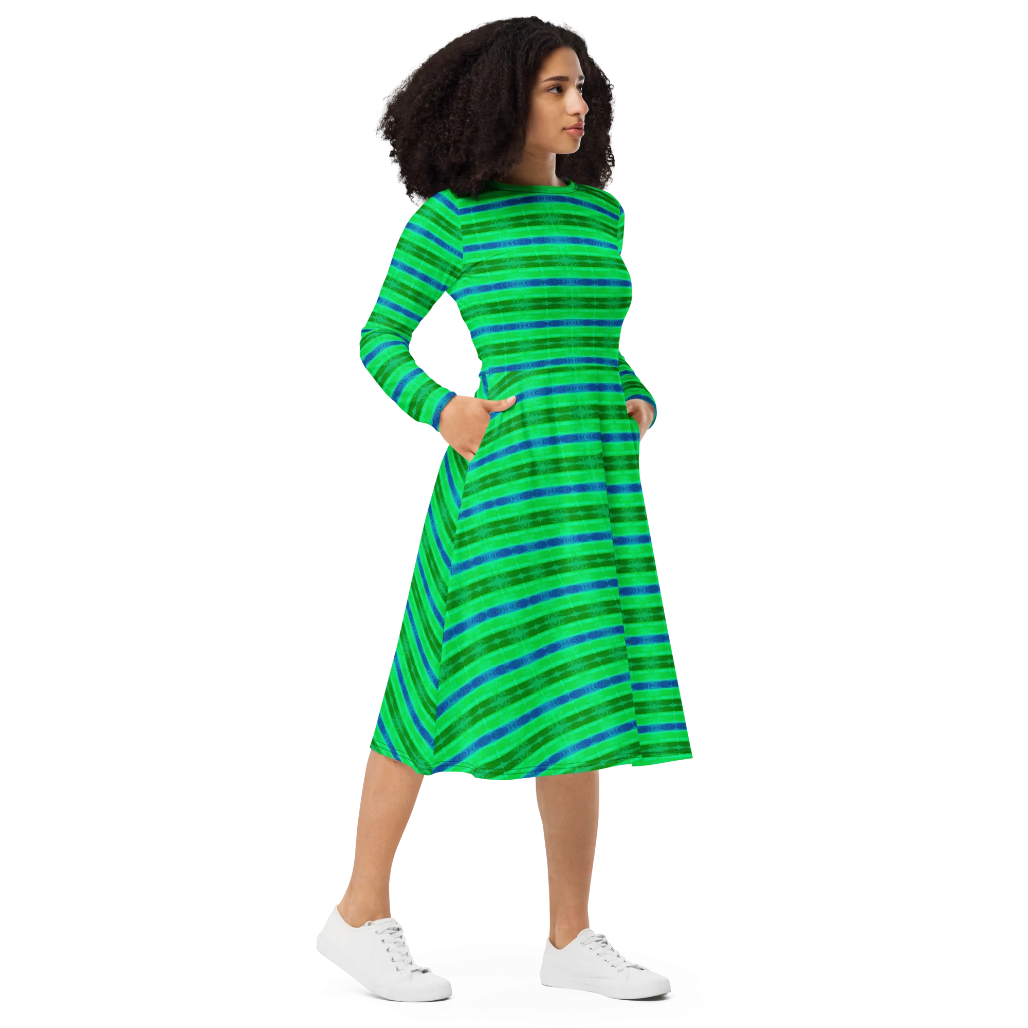 Long Sleeve Midi Dress (Her/Muliebris)(Rind#10 Rind Link Flip) RJSTH@Fabric#10 RJTHS2022 RJS
