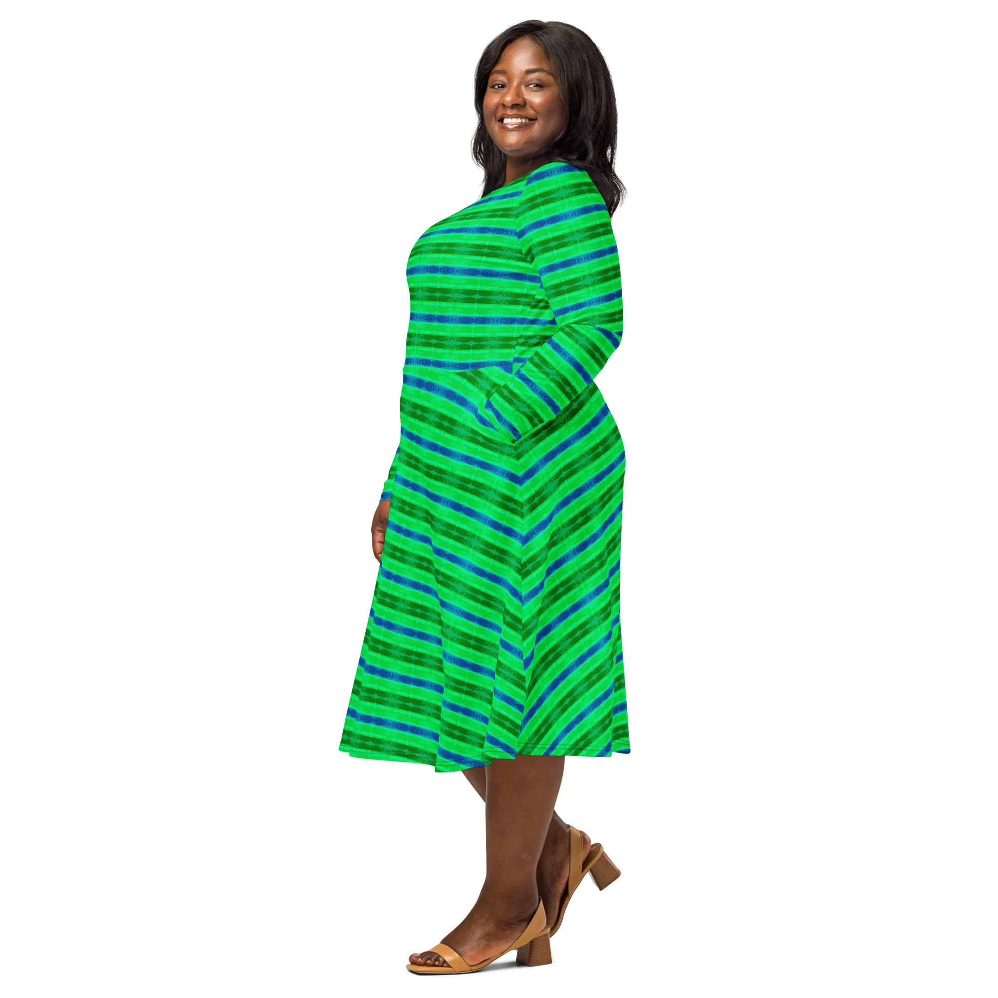 Long Sleeve Midi Dress (Her/Muliebris)(Rind#10 Rind Link Flip) RJSTH@Fabric#10 RJTHS2022 RJS